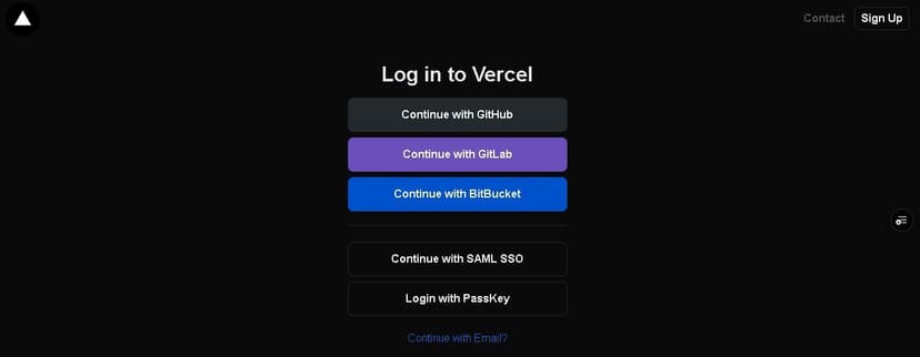 Vercel Login Clone Page